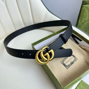 Gucci Black and Gold Women's Belt